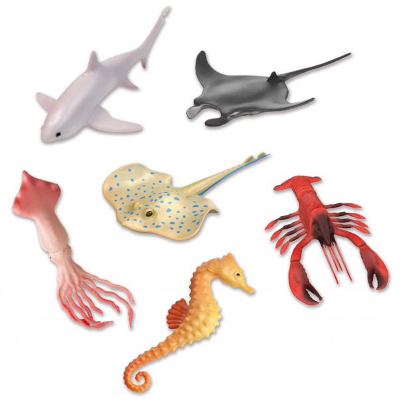 Cartone 6 set Mix 5 animali marini da bagnetto 14 cm