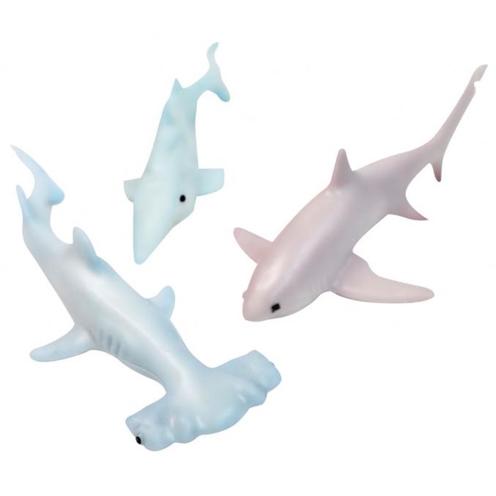 Cartone 6 set Shark 3 animali marini da bagnetto 21 cm