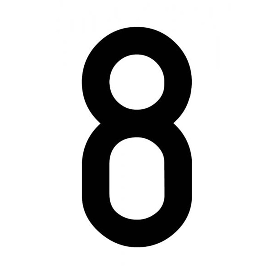 Busta 10 numeri adesivi "8" per targa ripetitrice