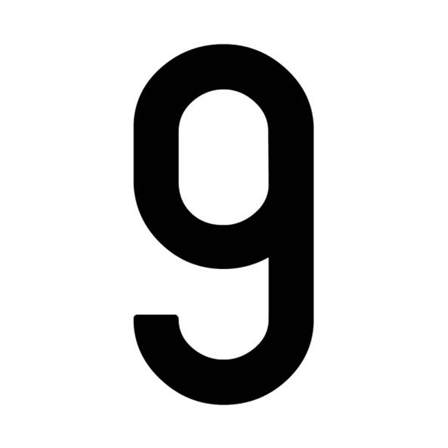 Busta 10 numeri adesivi "9" per targa ripetitrice
