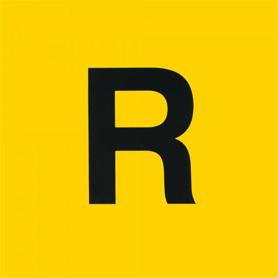 Contrassegno adesivo rifiuti "R" giallo