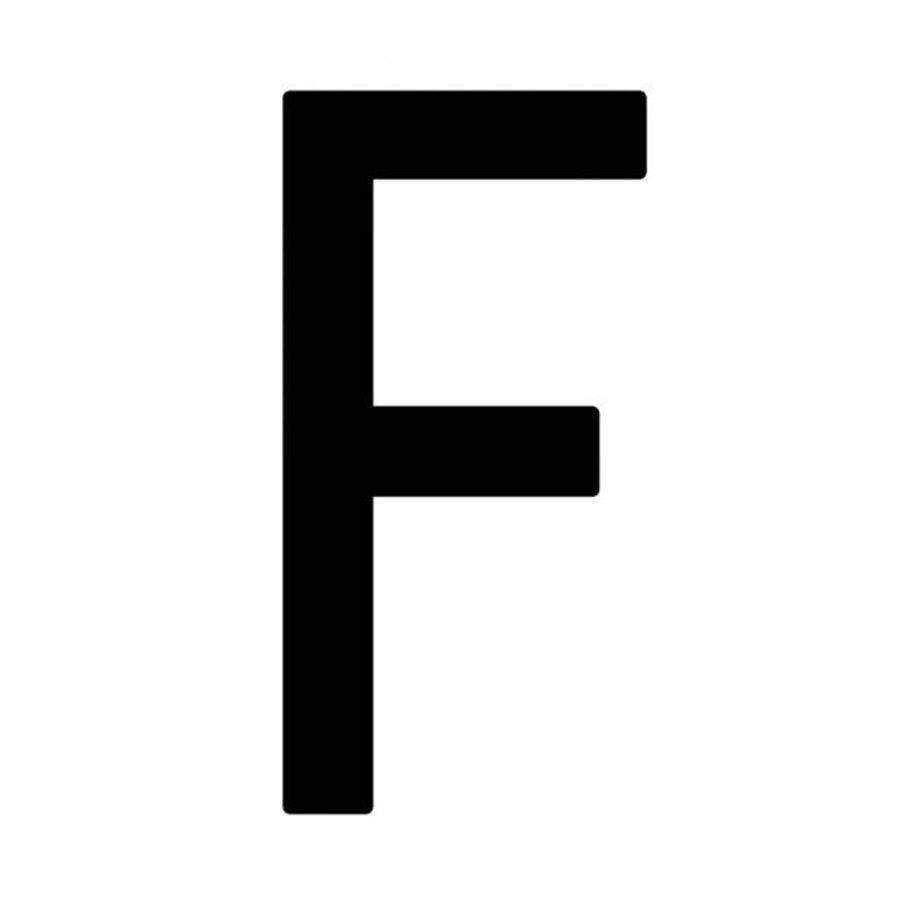 Busta 10 lettere adesive "F" per targa ripetitrice