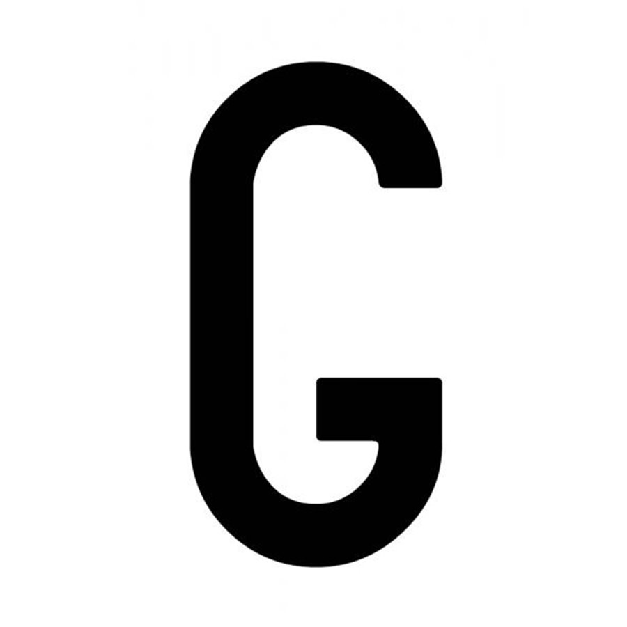 Busta 10 lettere adesive "G" per targa ripetitrice