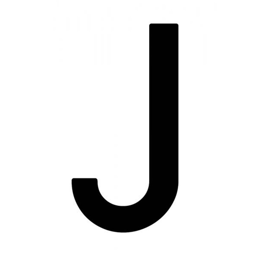 Busta 10 lettere adesive "J" per targa ripetitrice