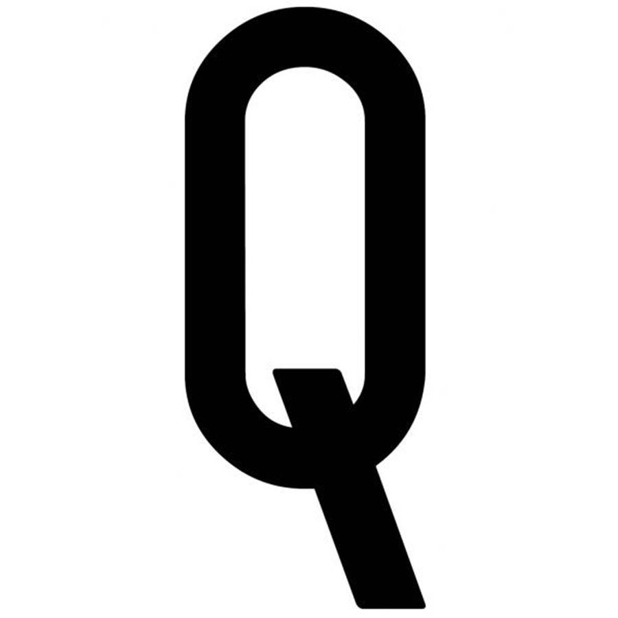 Busta 10 lettere adesive "Q" per targa ripetitrice