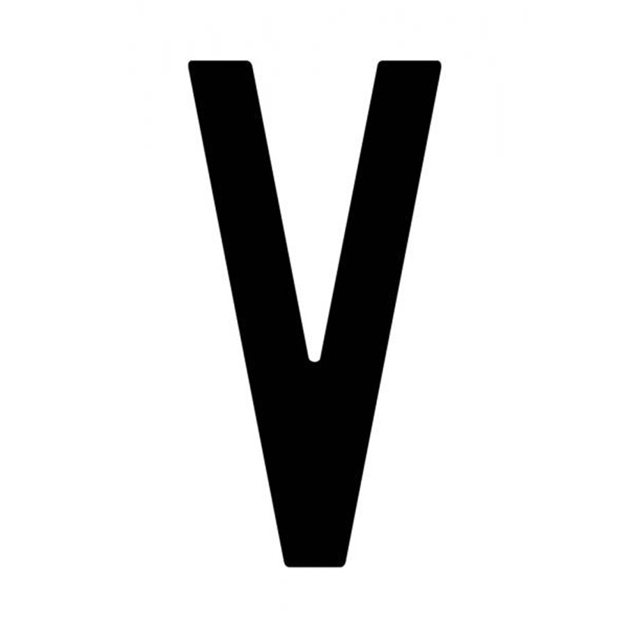 Busta 10 lettere adesive "V" per targa ripetitrice