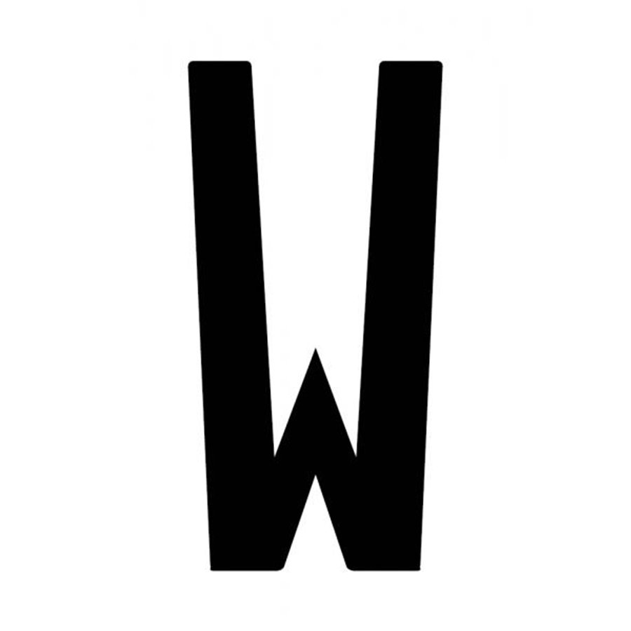 Busta 10 lettere adesive "W" per targa ripetitrice