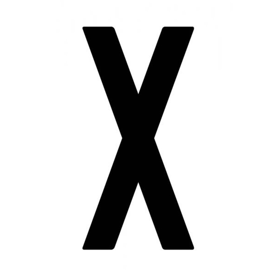 Busta 10 lettere adesive "X" per targa ripetitrice