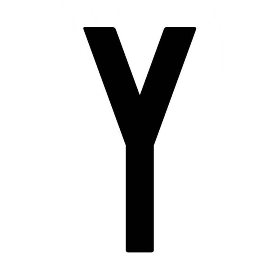 Busta 10 lettere adesive "Y" per targa ripetitrice