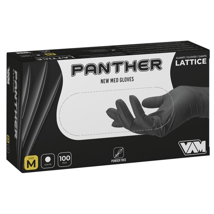 Box 100 guanti Panther lattice nero taglia M