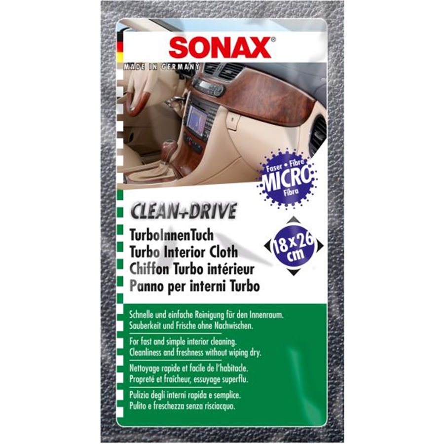 1 PZ SONAX CLEAN+DRIVE PANNO TURBO INTERIOR 18X26 CM