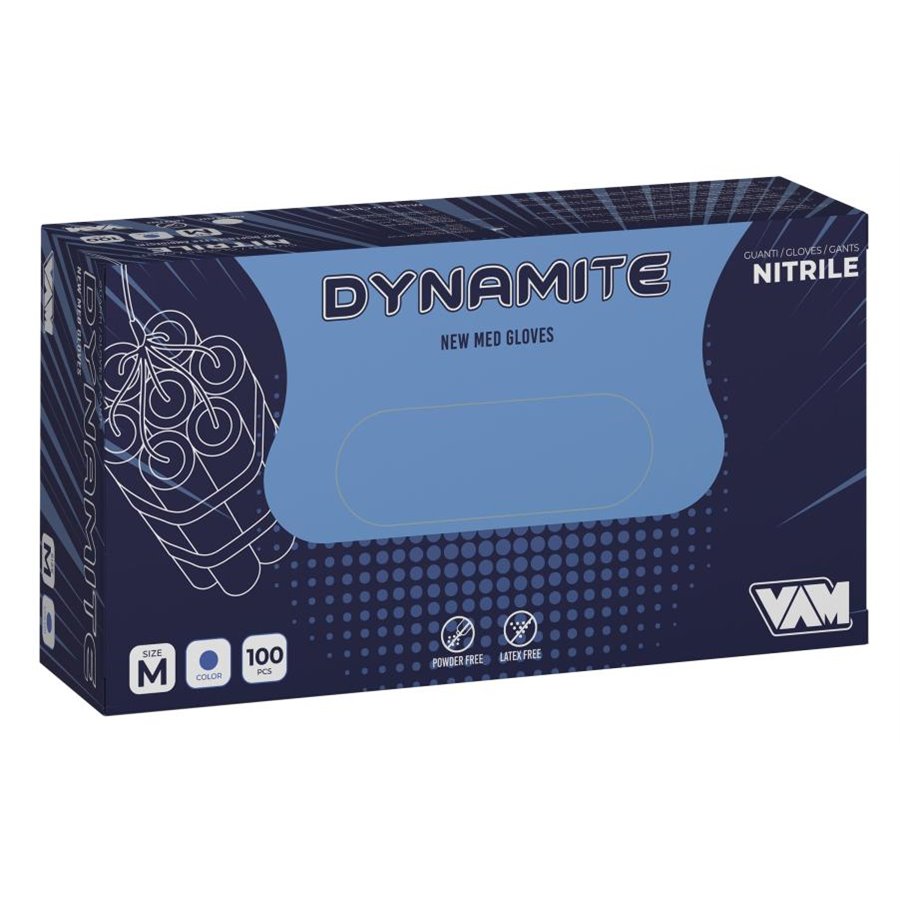 Box 100 guanti Dynamite nitrile nero taglia M
