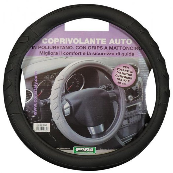 Coprivolante in poliuretano nero con grips