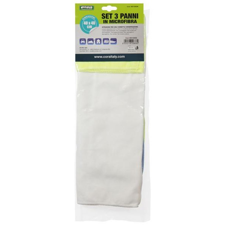 Set 3 panni microfibra
