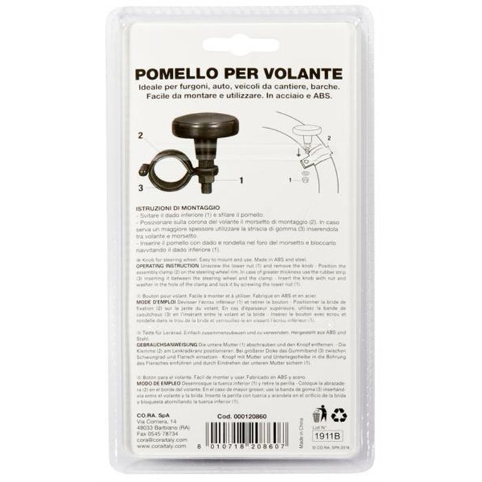 Pomello per volante diametro 34-36,7 mm