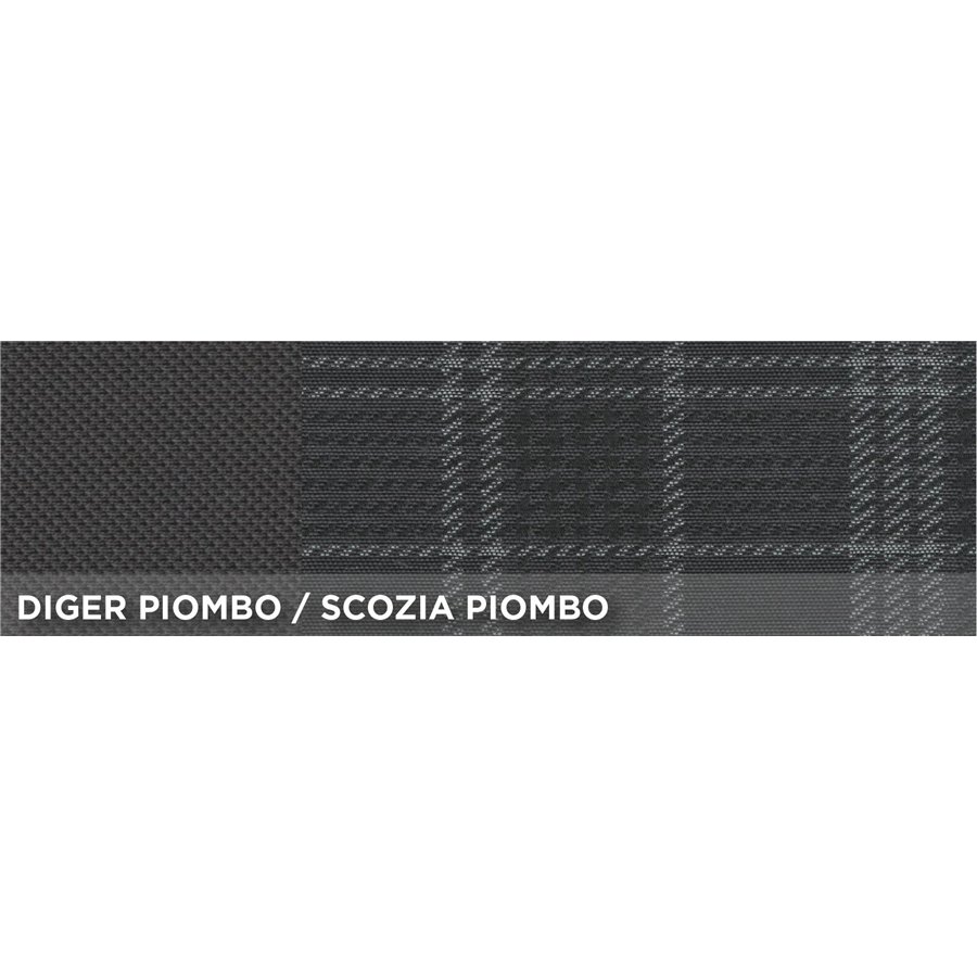 Serie completa coprisedili personalizzati Fiat Panda 12˃ 4 posti post. intero tess. misto cotone scozzese grigio/piombo