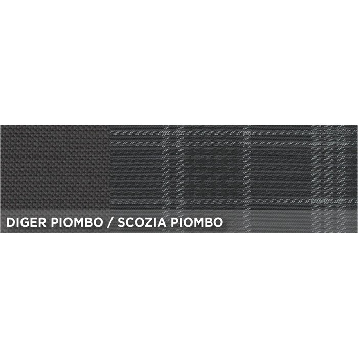 Serie completa coprisedili personalizzati Fiat Panda 12˃ 4 posti post. intero tess. misto cotone scozzese grigio/piombo