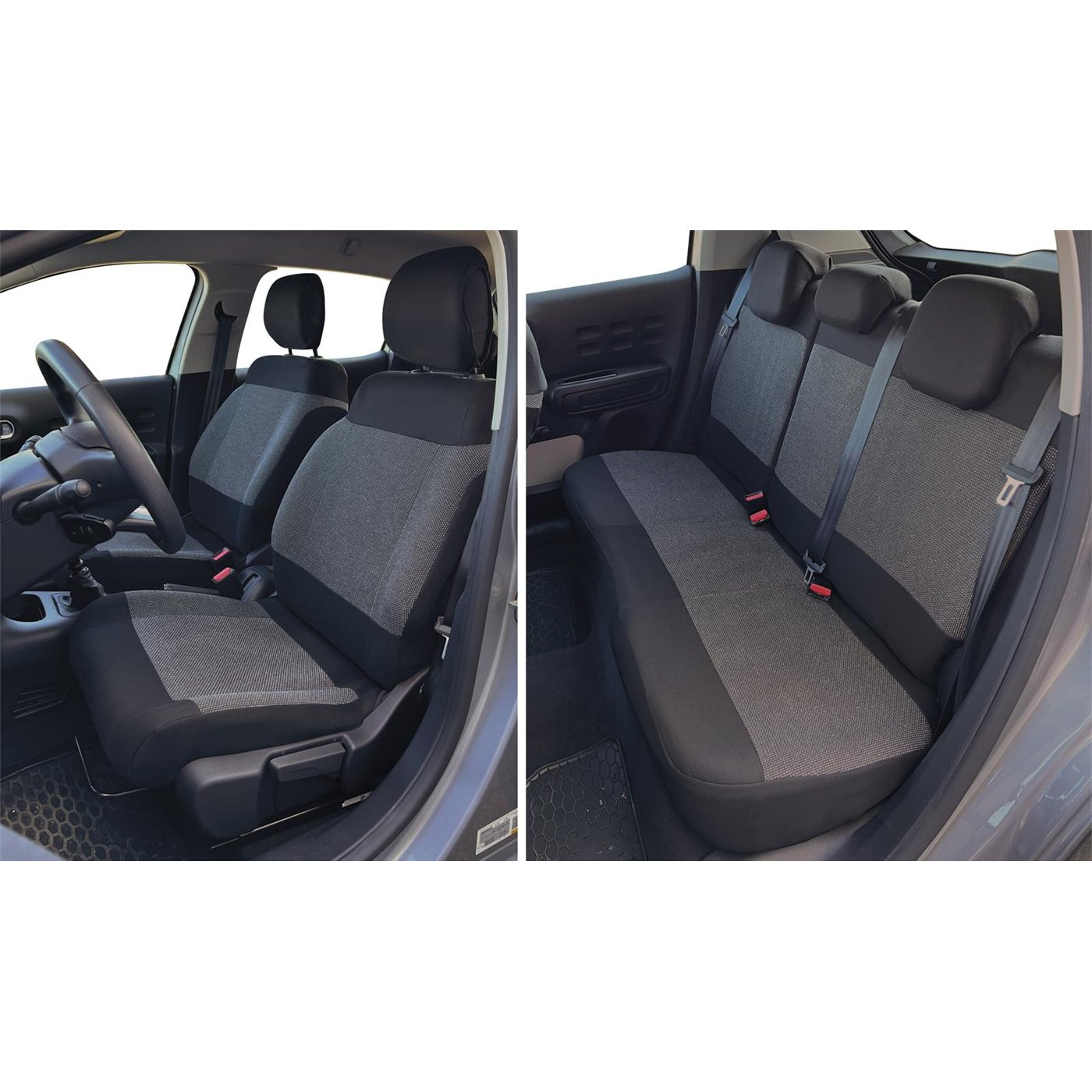Serie completa coprisedili personalizzati CITROEN C3 16˃24 tess. millepunti antracite