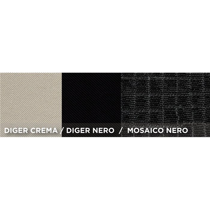 Coprisedili anteriori personalizzati Fiat Pandina 24˃ tess. misto cotone nero/crema