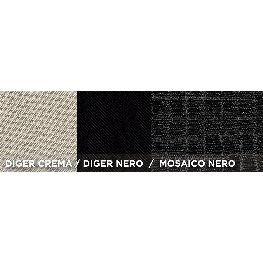Serie completa coprisedili personalizzati Fiat Pandina 24˃ 4 posti post. diviso tess. misto cotone nero/crema