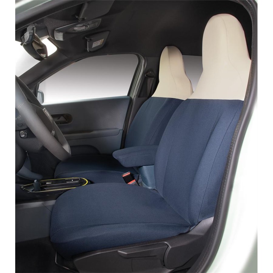 Coprisedili anteriori personalizzati Fiat Grande Panda 25˃ tess. misto cotone blu navy/crema