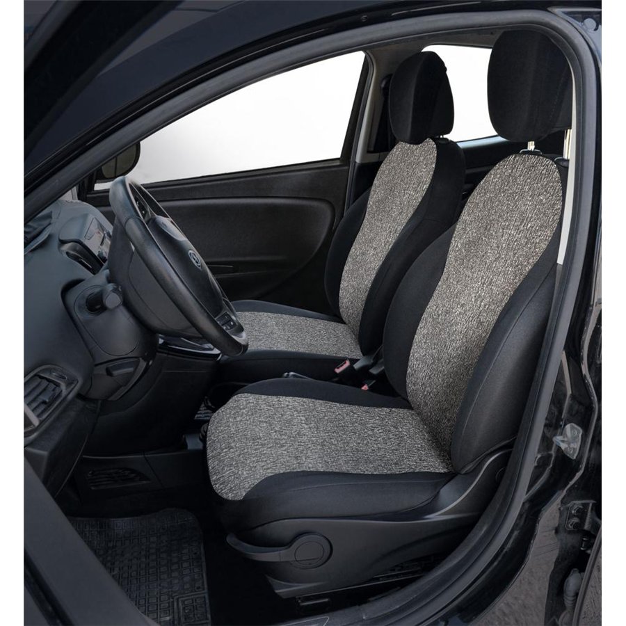 Coprisedili anteriori personalizzati Lancia Ypsilon 11˃24 tess. misto cotone nero/antracite