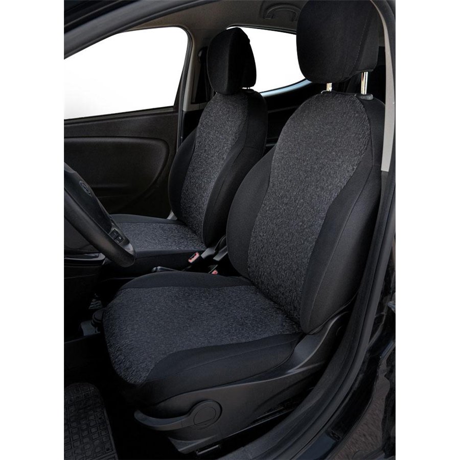 Serie completa coprisedili personalizzati Lancia Ypsilon 11˃24 5 posti tess. misto cotone nero/antracite