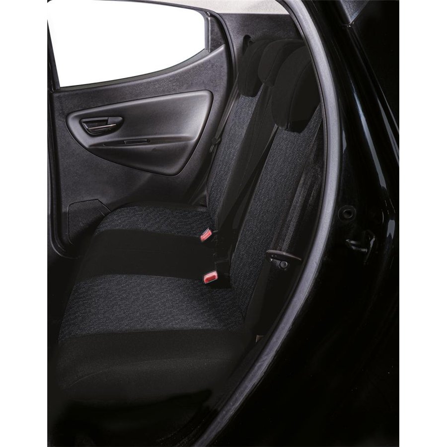 Serie completa coprisedili personalizzati Lancia Ypsilon 11˃24 5 posti tess. misto cotone nero/antracite