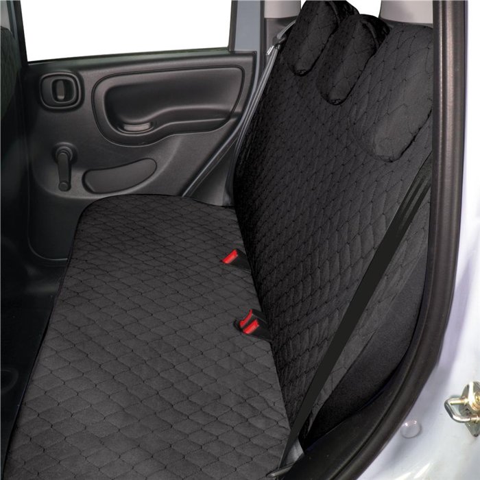 Serie completa coprisedili personalizzati Fiat Panda II 03˃ 5 posti post. intero tess. cotone trapuntato antracite