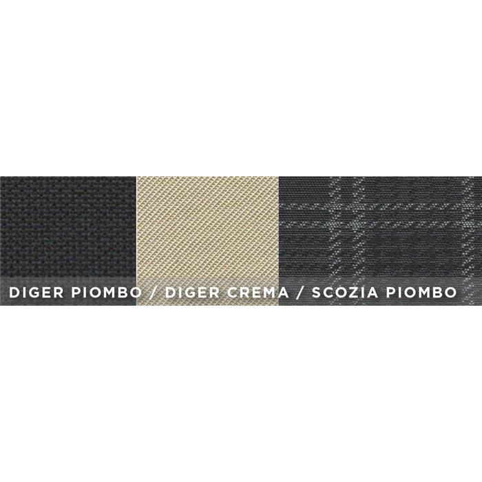 Coprisedili anteriori personalizzati Fiat 500 07˃  tess. misto cotone scozzese grigio/panna