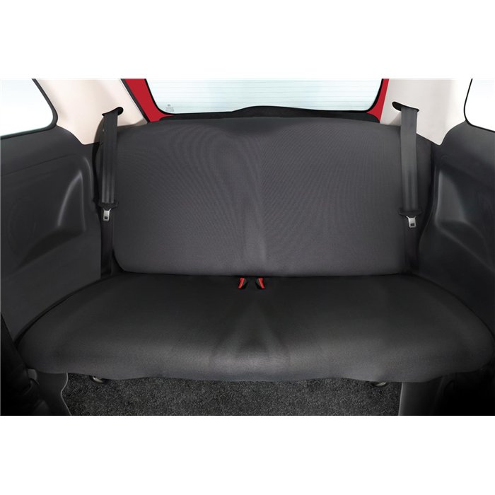Serie completa coprisedili personalizzati Fiat 500 07˃  post. intero tess. misto cotone grigio/panna
