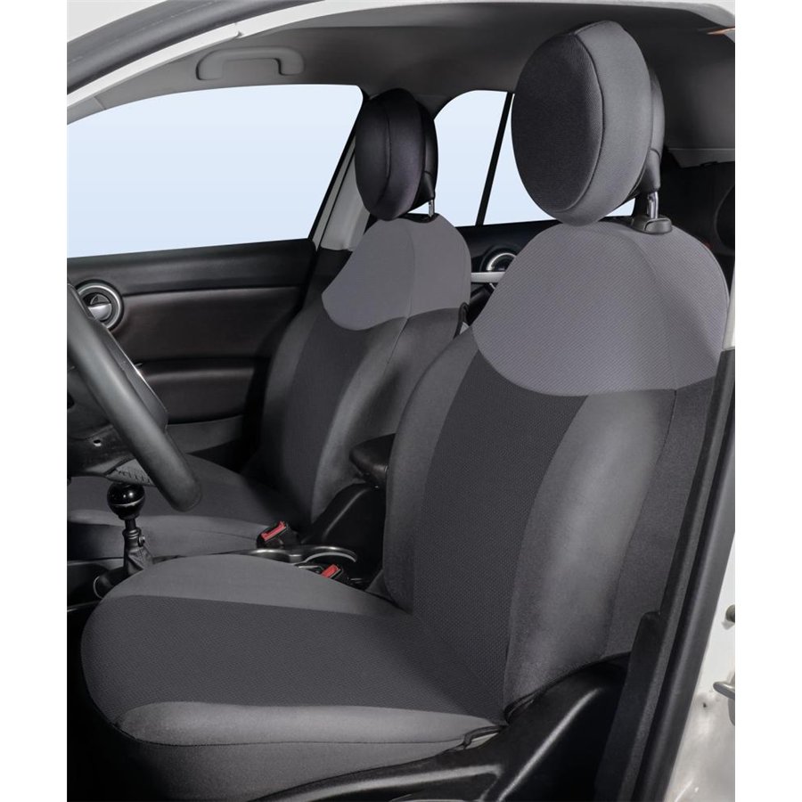 Serie completa coprisedili personalizzati Fiat 500X tess. antracite/grigio piombo