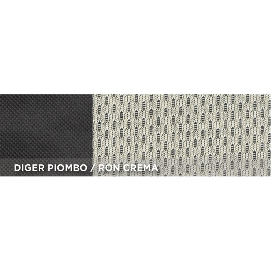Coprisedili anteriori personalizzati Fiat Ducato camper 06˃ tess. misto cotone piombo/crema