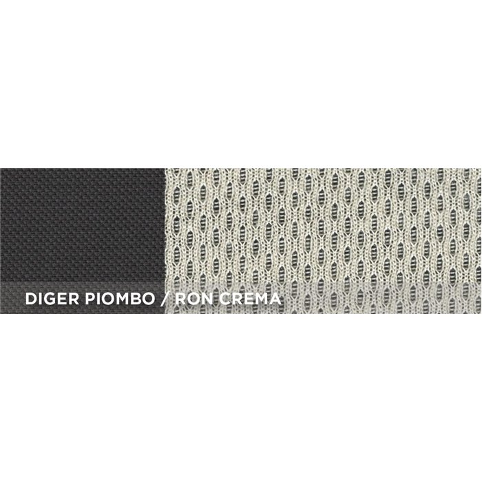 Coprisedili anteriori personalizzati Fiat Ducato camper 06˃ tess. misto cotone piombo/crema