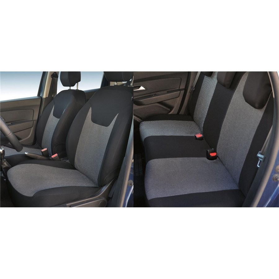Serie completa coprisedili personalizzati DACIA Duster II/III 18˃24, 24˃ tess. millepunti antracite