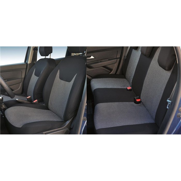 Serie completa coprisedili personalizzati DACIA Duster II/III 18˃24, 24˃ tess. millepunti antracite
