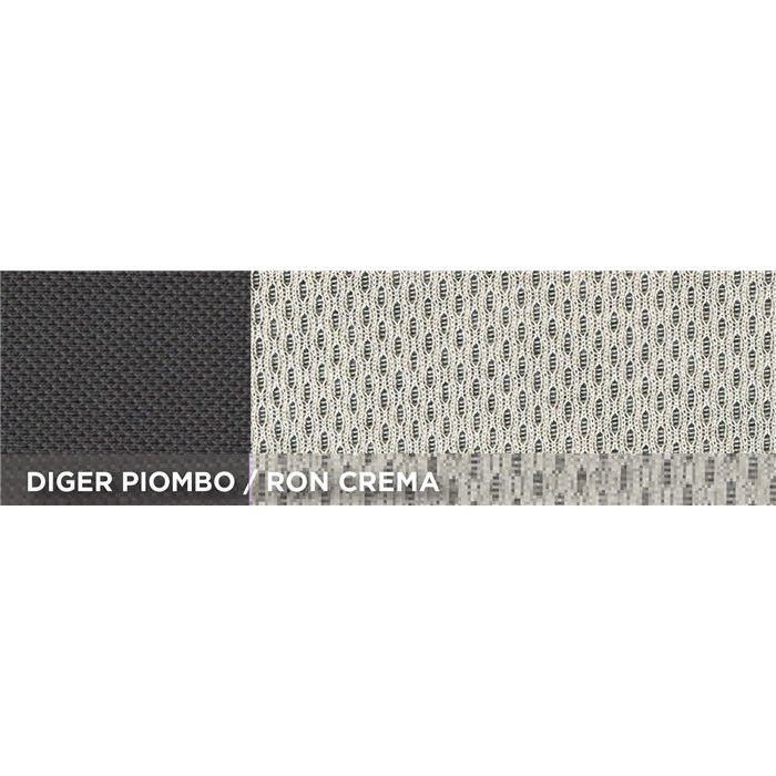 Coprisedili anteriori personalizzati Fiat Ducato camper 02˃06 tess. misto cotone piombo/crema
