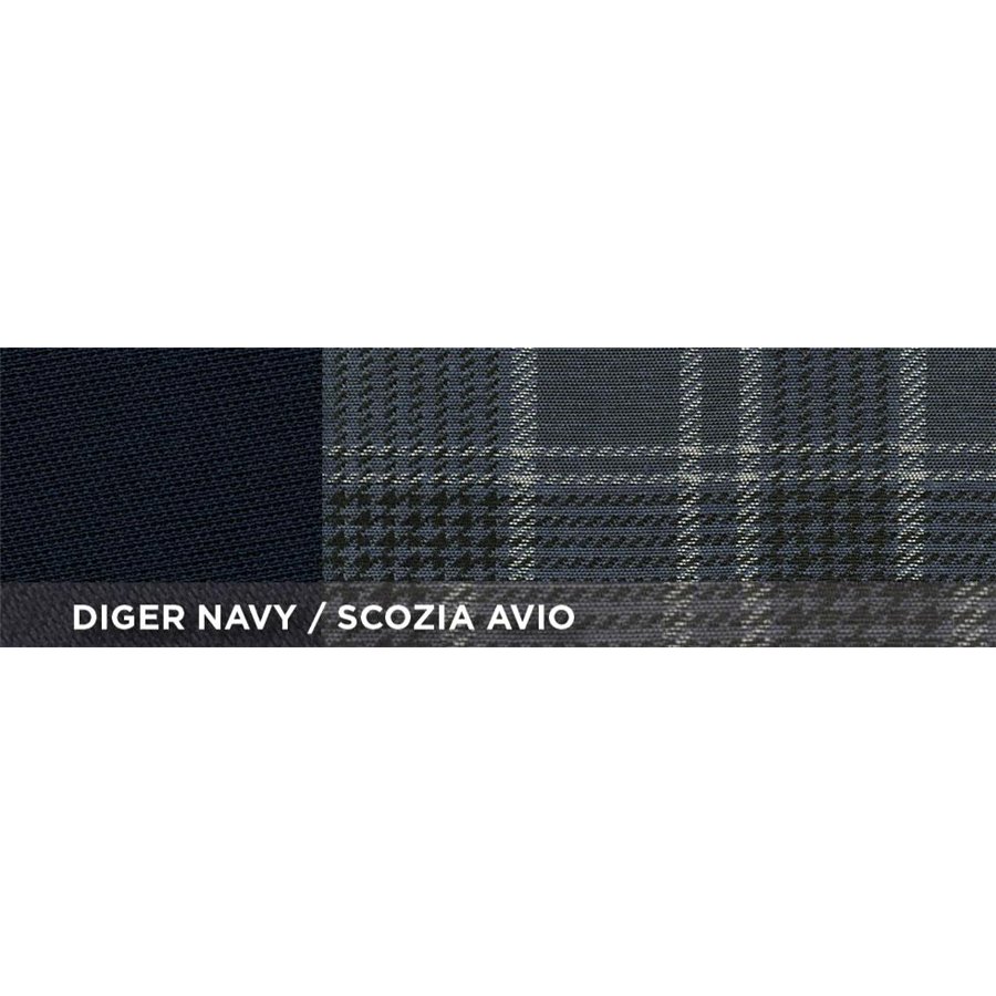 Coprisedili anteriori personalizzati Fiat Ducato camper 94˃02 tess. misto cotone avio/navy