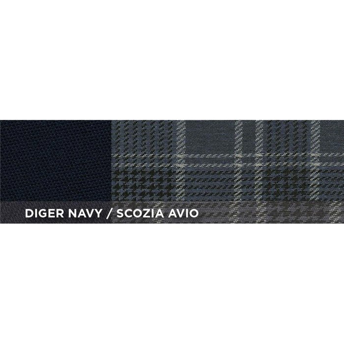 Coprisedili anteriori personalizzati Fiat Ducato camper 94˃02 tess. misto cotone avio/navy