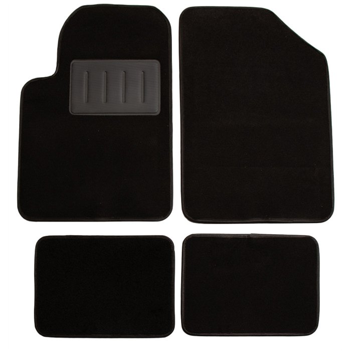Set 4 tappeti moquette Moquettemats nero mod. B