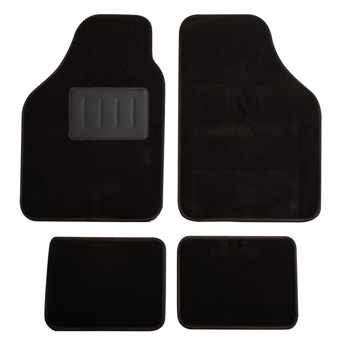 Set 4 tappeti moquette Moquettemats nero mod. C