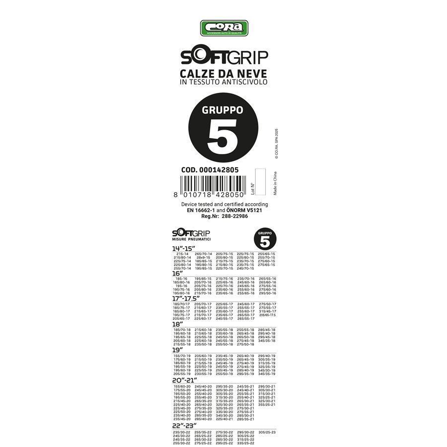 Calze da neve in tessuto SoftGrip gruppo 5