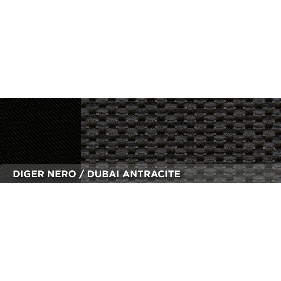 Serie completa coprisedili Travel tess. misto cotone antracite/nero