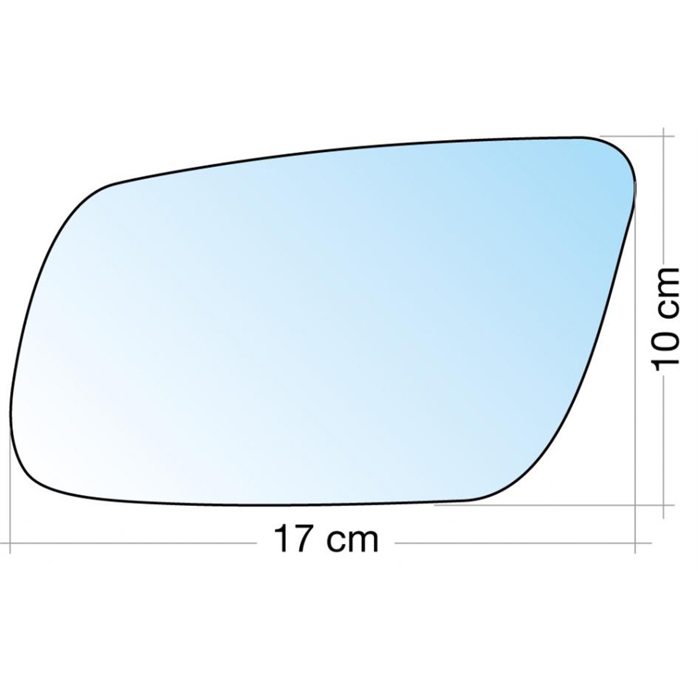 SPECCHIO C/PIASTRA SX AZZ. ASF. AUDI A3 01˃03, A4 99˃00, A6 00˃04, A8 00˃02