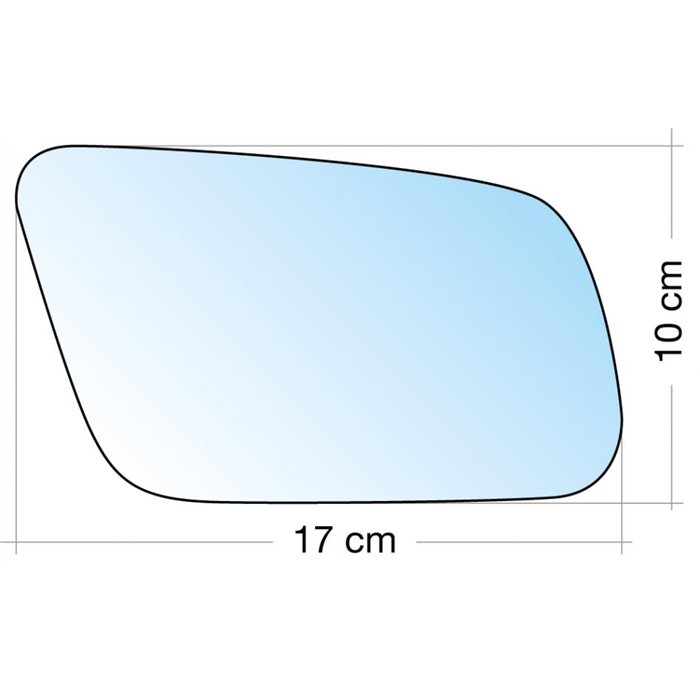 SPECCHIO C/PIASTRA DX GRANDE AZZ. CURVO AUDI A3 01˃03, A4 99˃00, A6 00˃04, A8 00˃02
