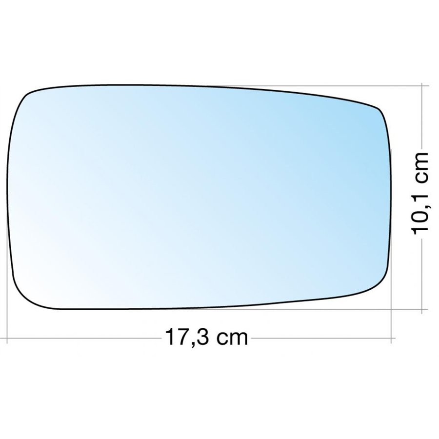 SPECCHIO C/PIASTRA SX-DX AZZ. CURVO AUDI 80/90 86˃96