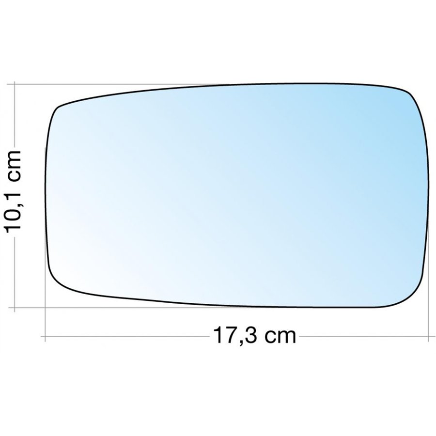 SPECCHIO C/PIASTRA DX AZZ. CURVO AUDI 80/90 86˃96
