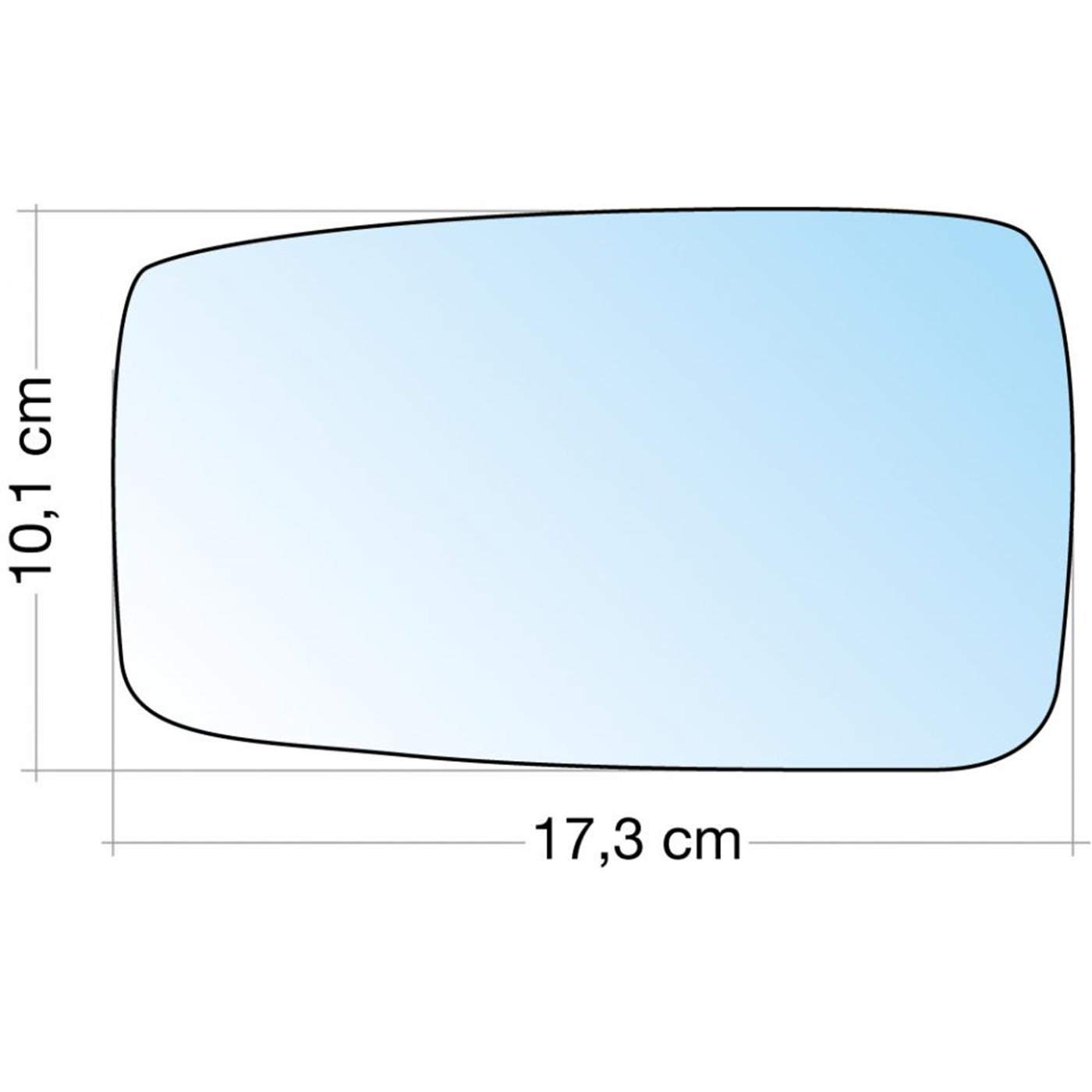 SPECCHIO C/PIASTRA DX AZZ. CURVO AUDI 80/90 86˃96