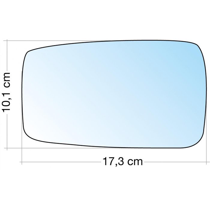 SPECCHIO C/PIASTRA DX AZZ. CURVO AUDI 80/90 86˃96