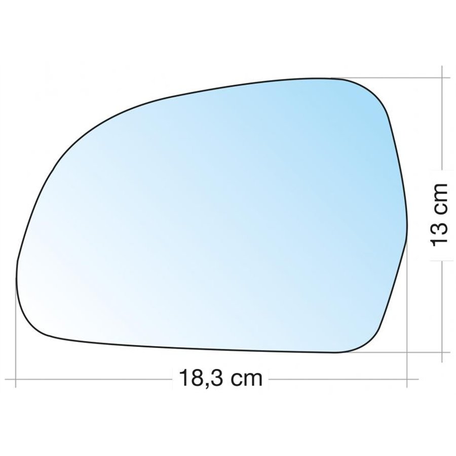 SPECCHIO C/PIASTRA SX CROM. ASF. AUDI A3/A4 08˃, A5 07˃, A6 09˃-SKODA OCTAVIA 08˃